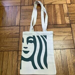 Starbucks Logo Canvas Tote - Lunch bag- Market Bag - Measures 11"w x 13"h